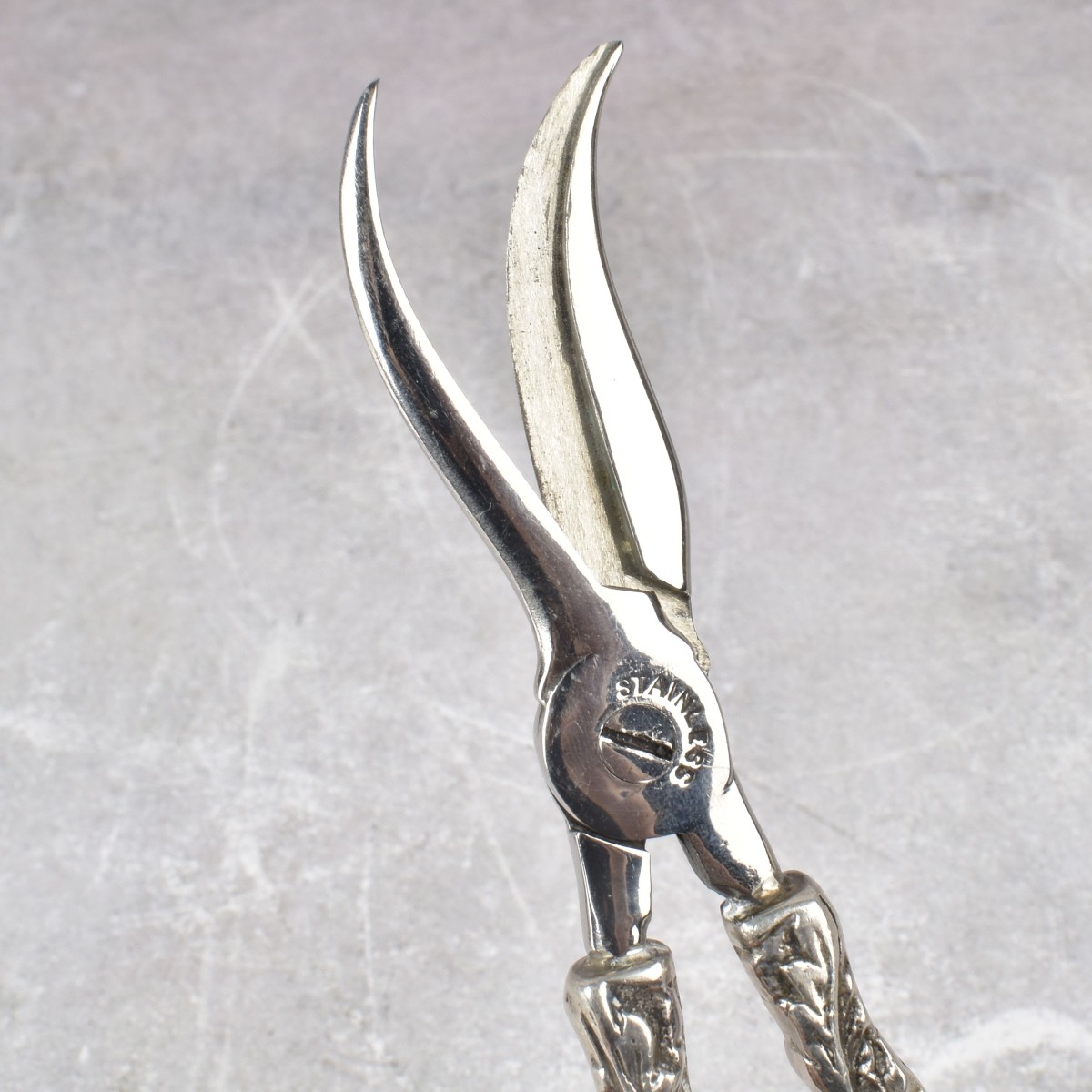Antique Sterling Toast Tongs & Silver Plate Shears