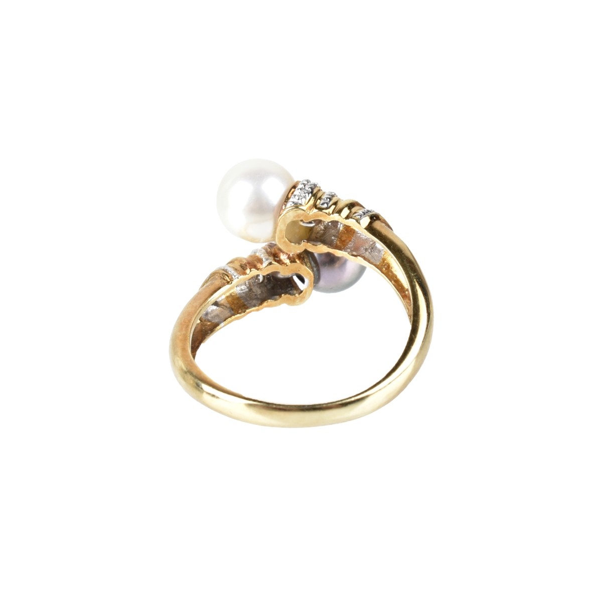 Pearl, Diamond and 14K Ring