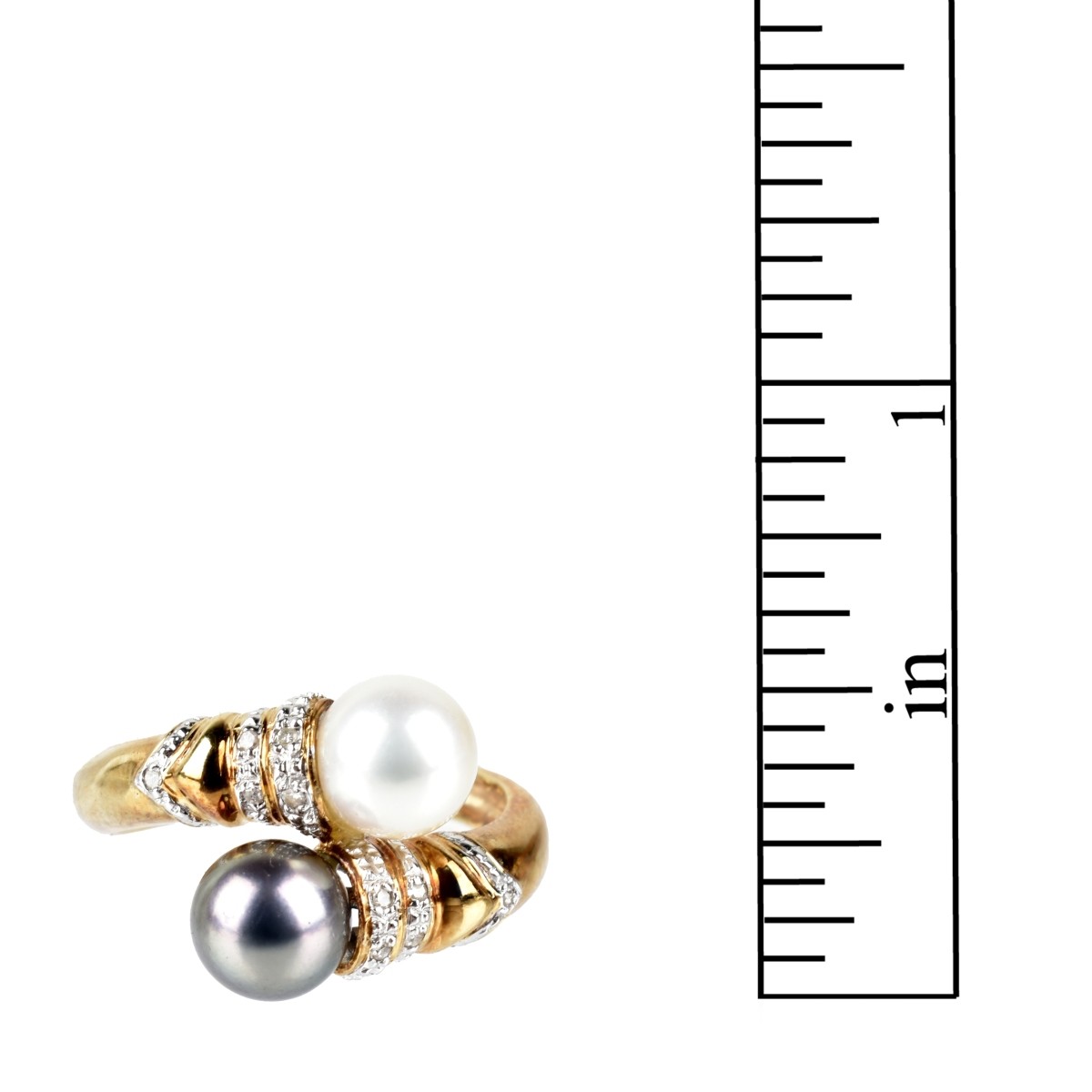 Pearl, Diamond and 14K Ring