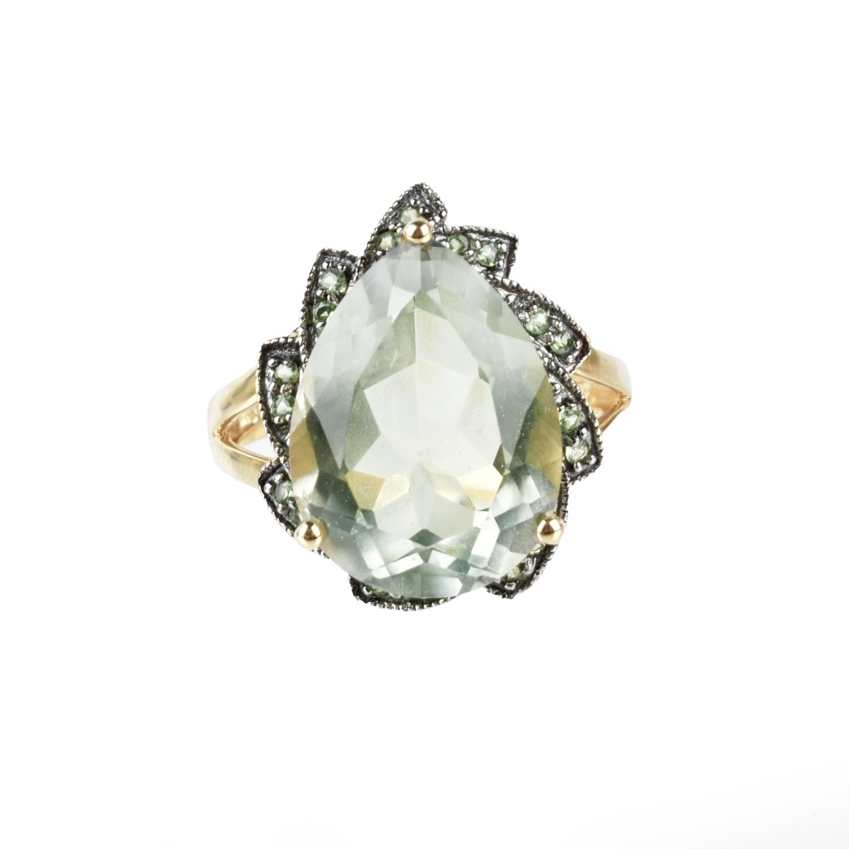 Quartz, Garnet and 14K Ring