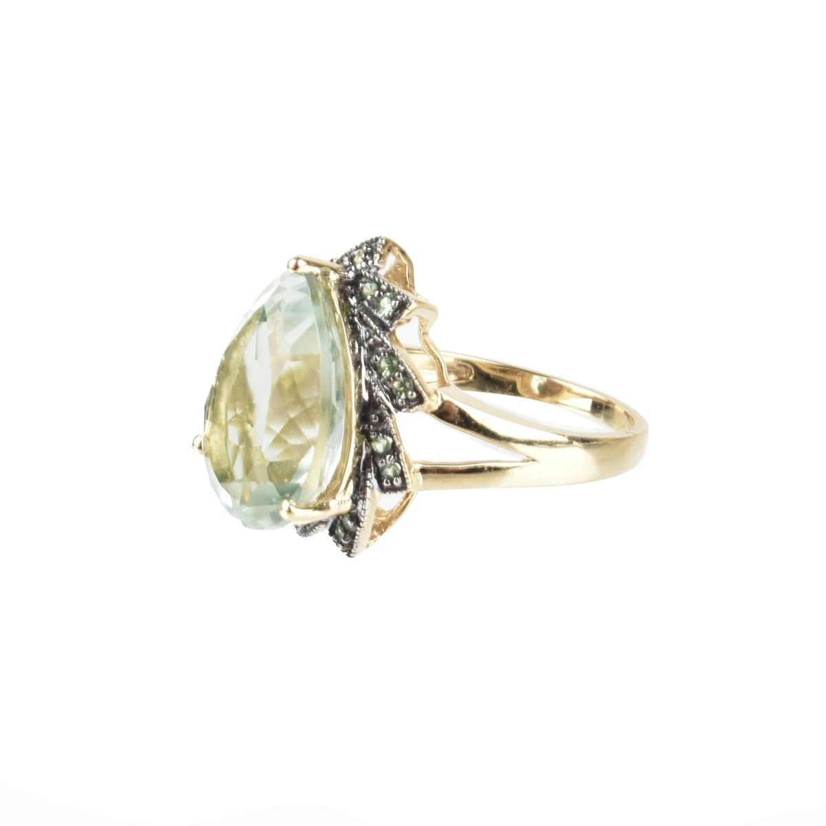 Quartz, Garnet and 14K Ring