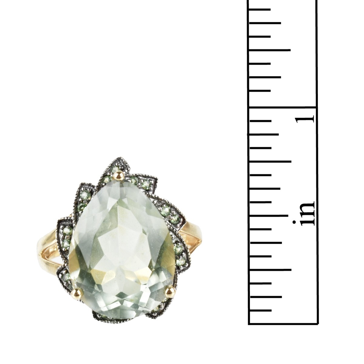 Quartz, Garnet and 14K Ring