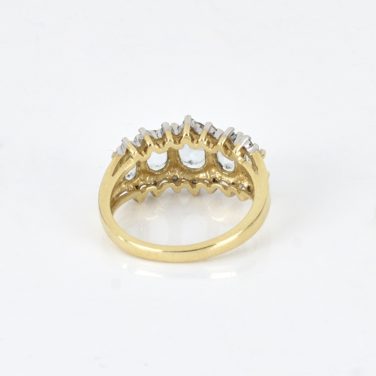Aquamarine, Diamond and 14K Ring