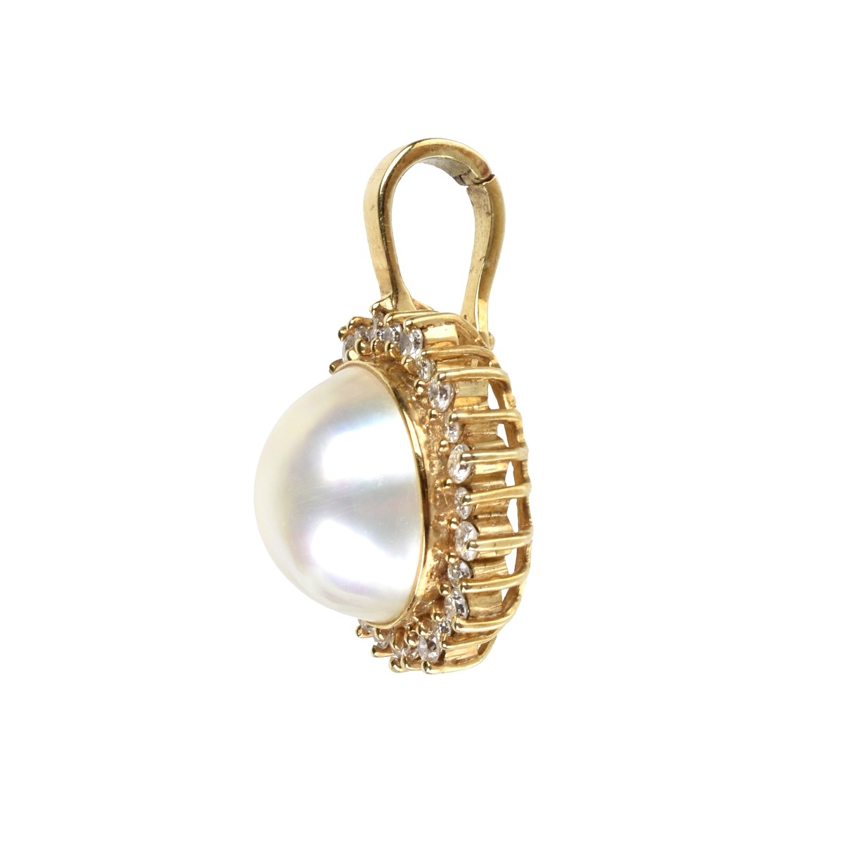 Pearl, Diamond and 14K Pendant