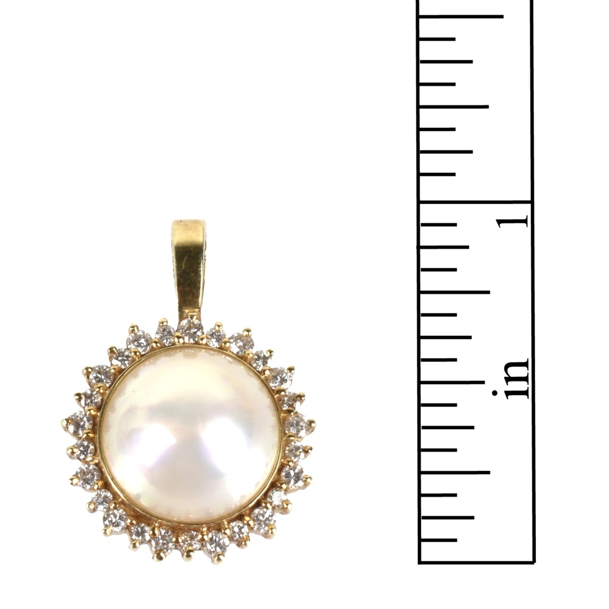 Pearl, Diamond and 14K Pendant