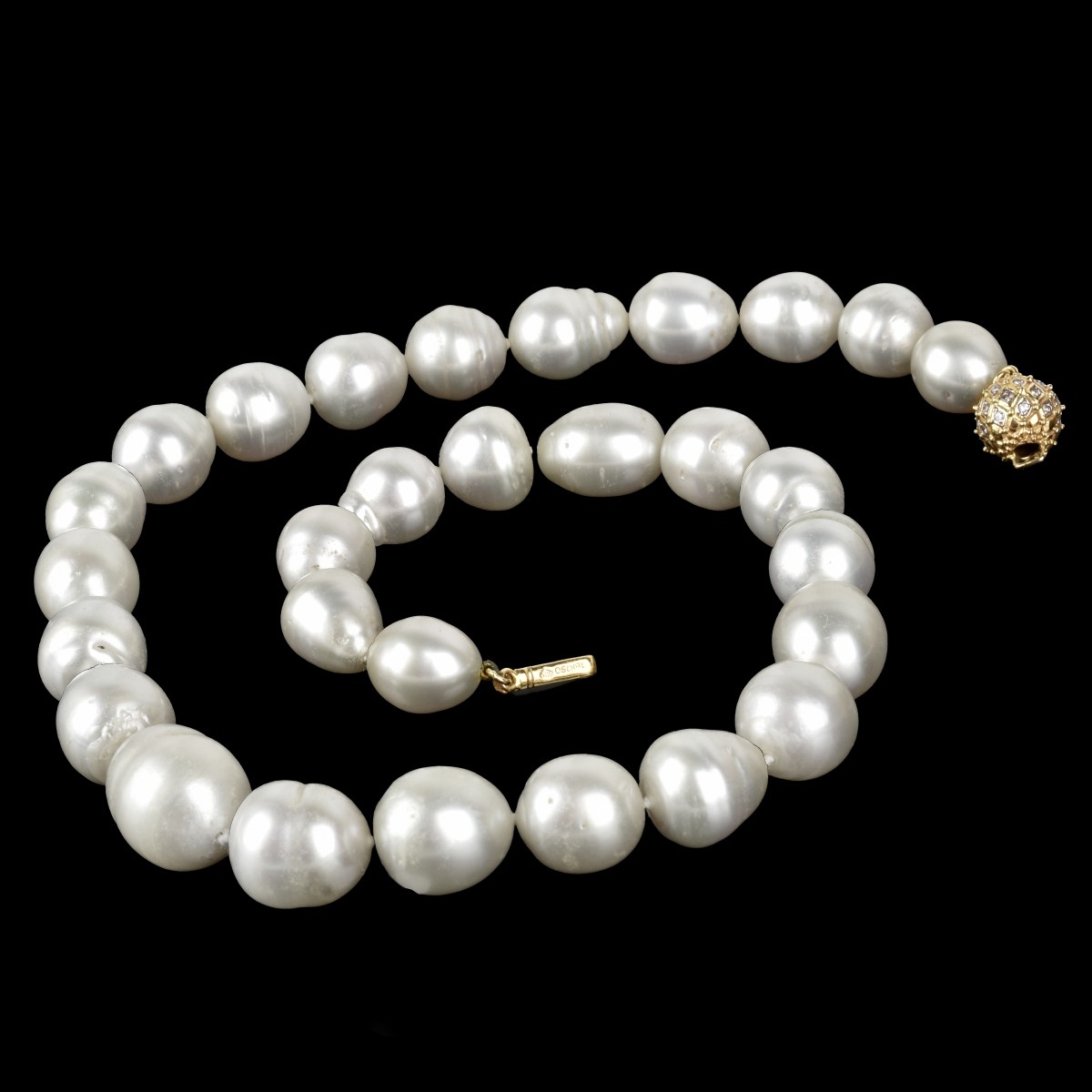 Pearl, Diamond and 18K Necklace