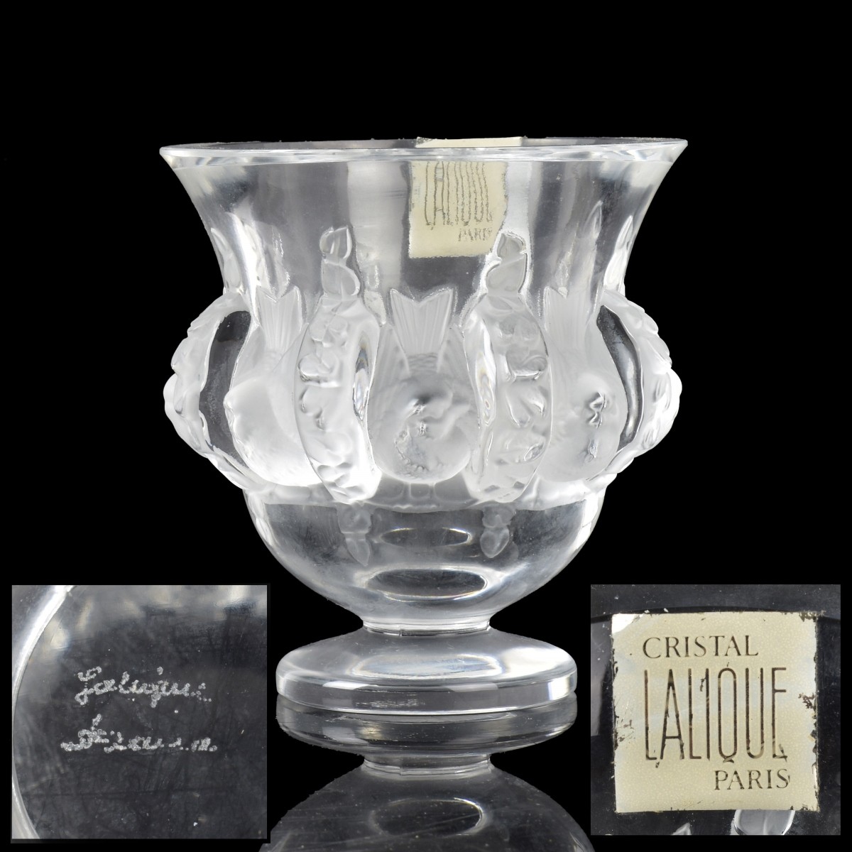 Vintage Lalique France "Dampierre" Crystal Vase