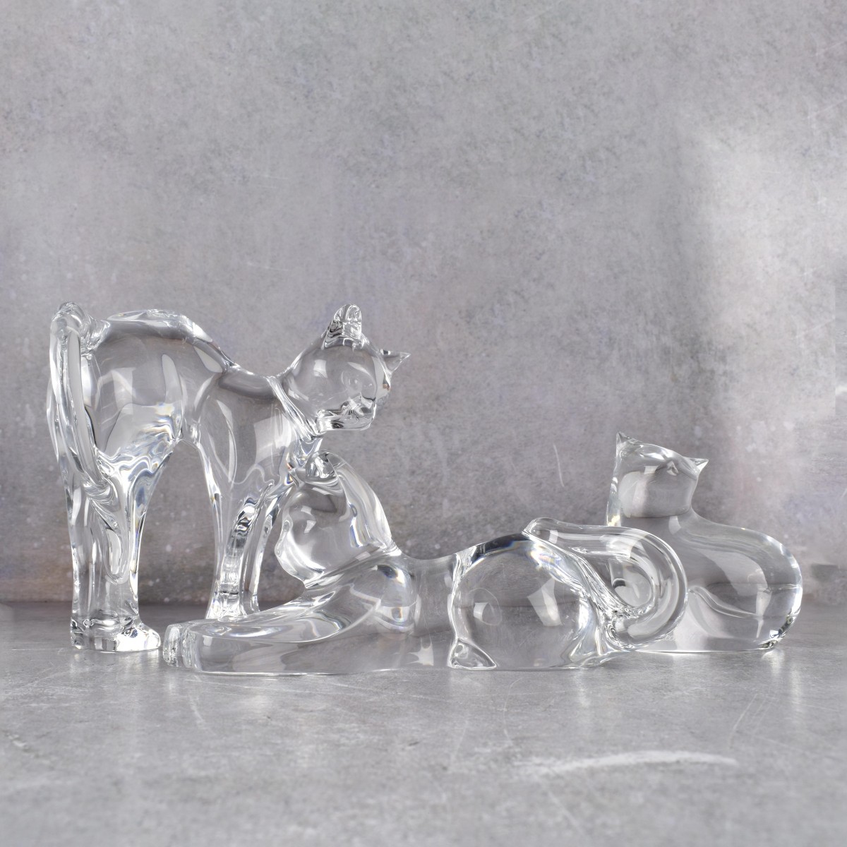 Baccarat Crystal Cat Figurines
