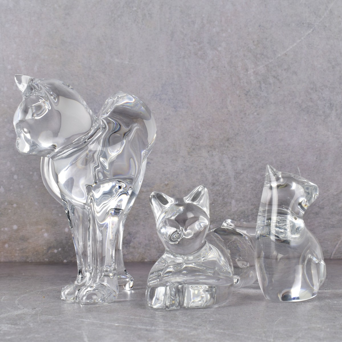 Baccarat Crystal Cat Figurines