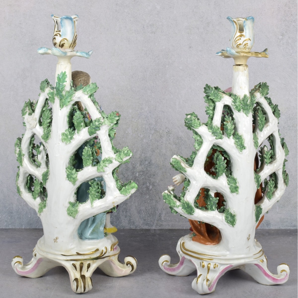 Chelsea Edwardian Figural Candlesticks