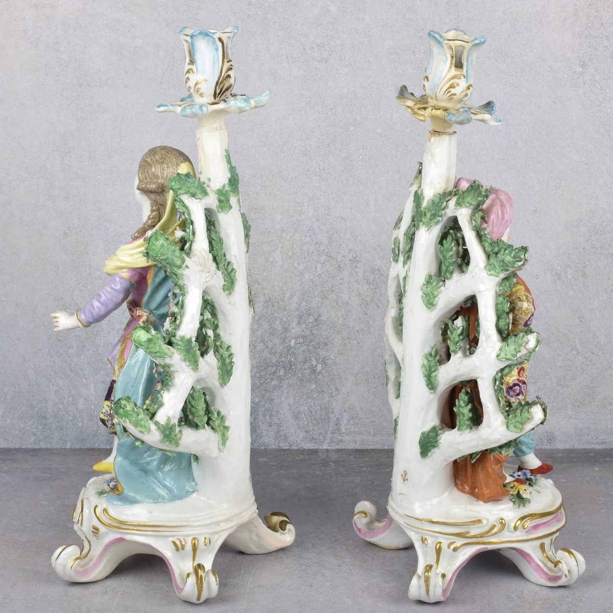 Chelsea Edwardian Figural Candlesticks
