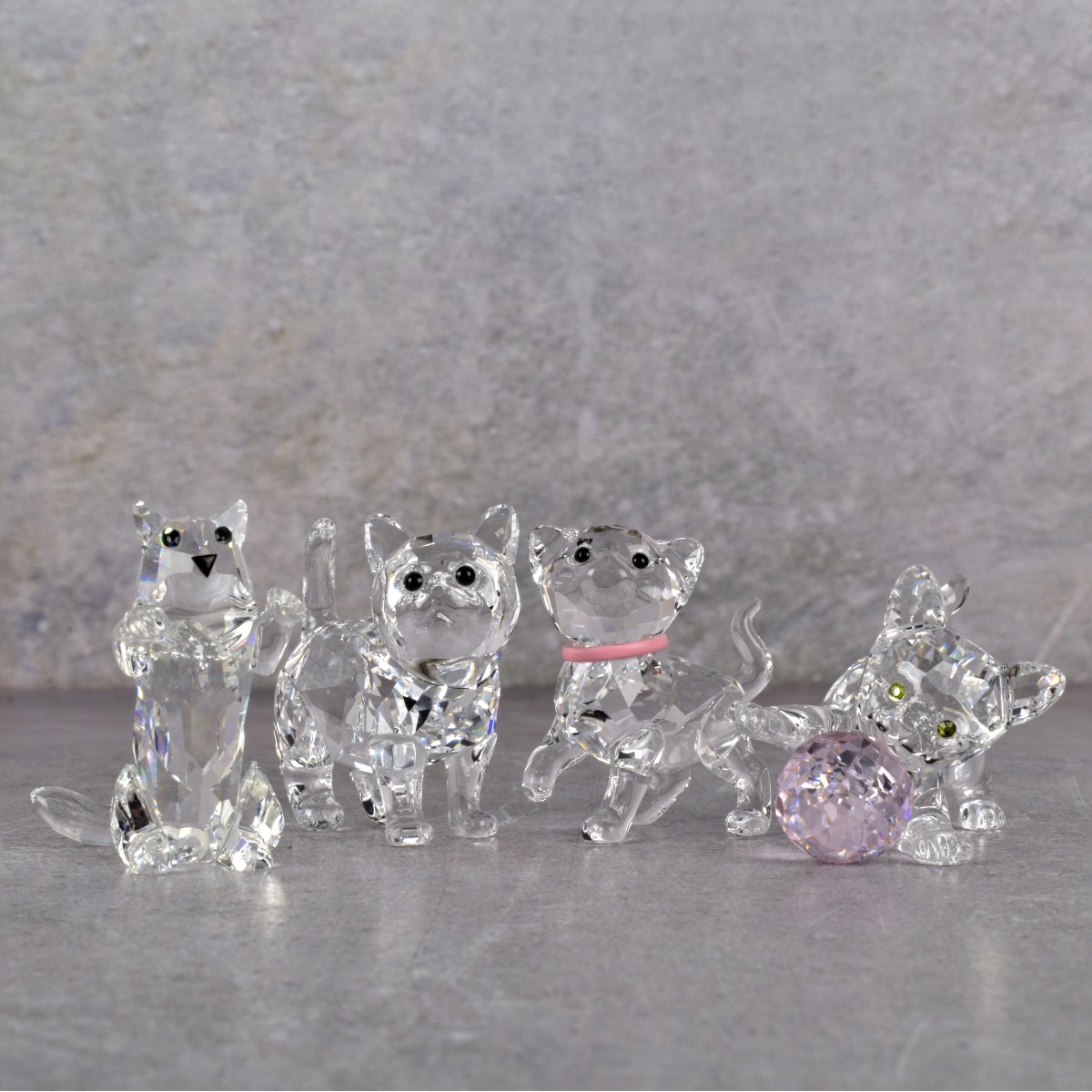 Swarovski Crystal Cat Figurines