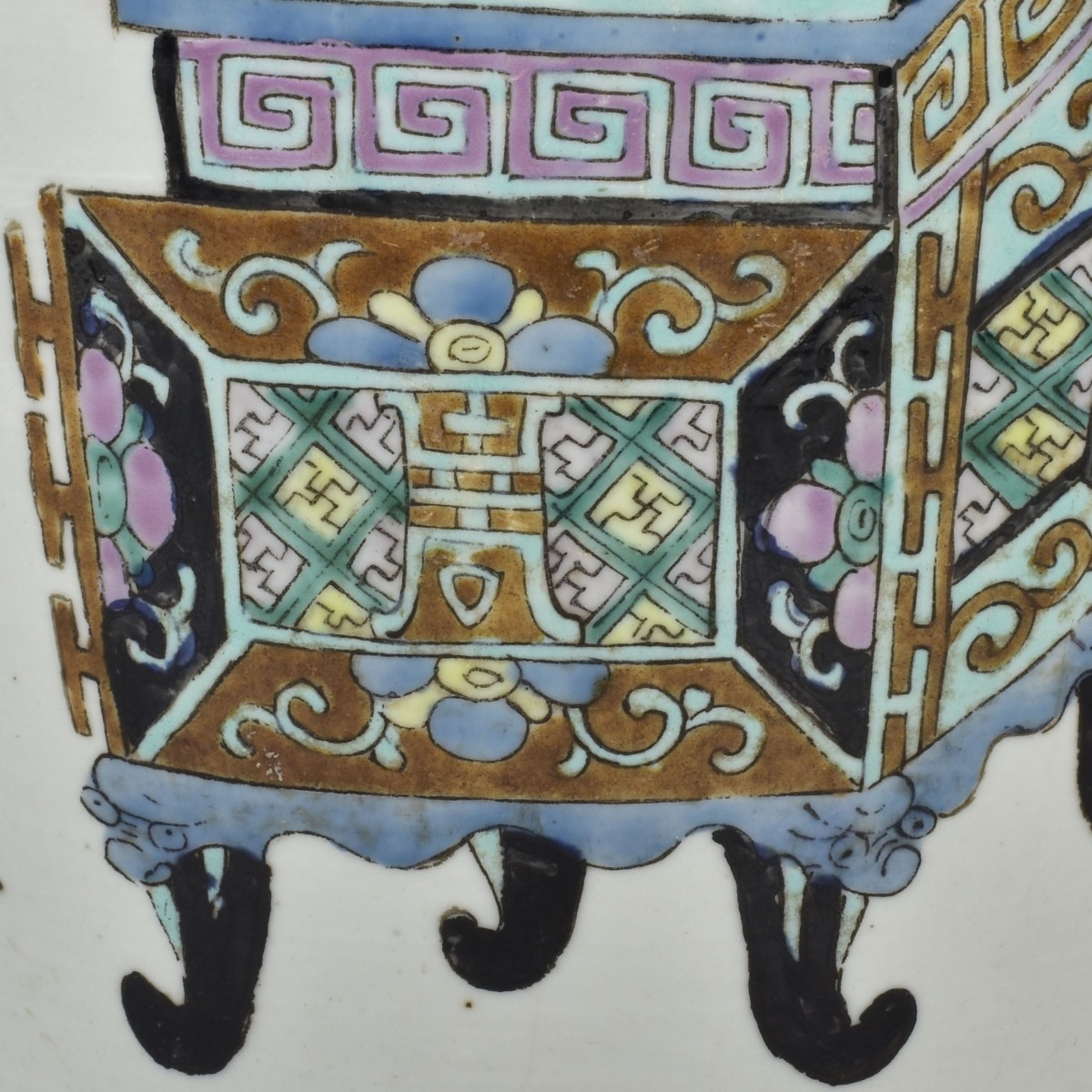 Chinese Famille Verte Hand Painted Porcelain Vase