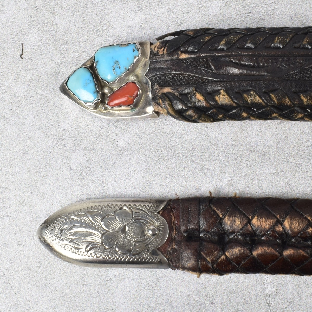 Leather Belts with Sterling Silver Buckles