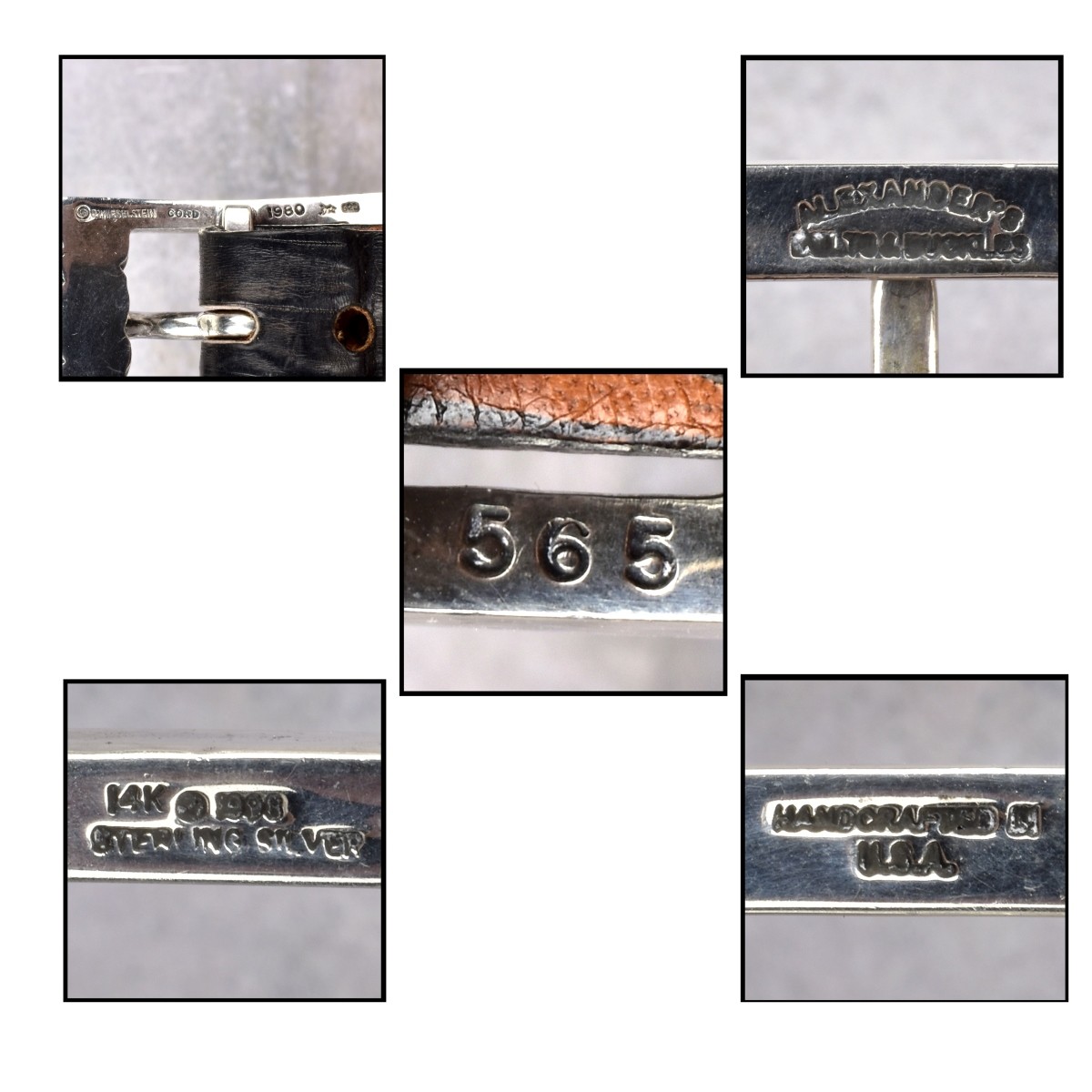 Leather Belts with Sterling Silver Buckles