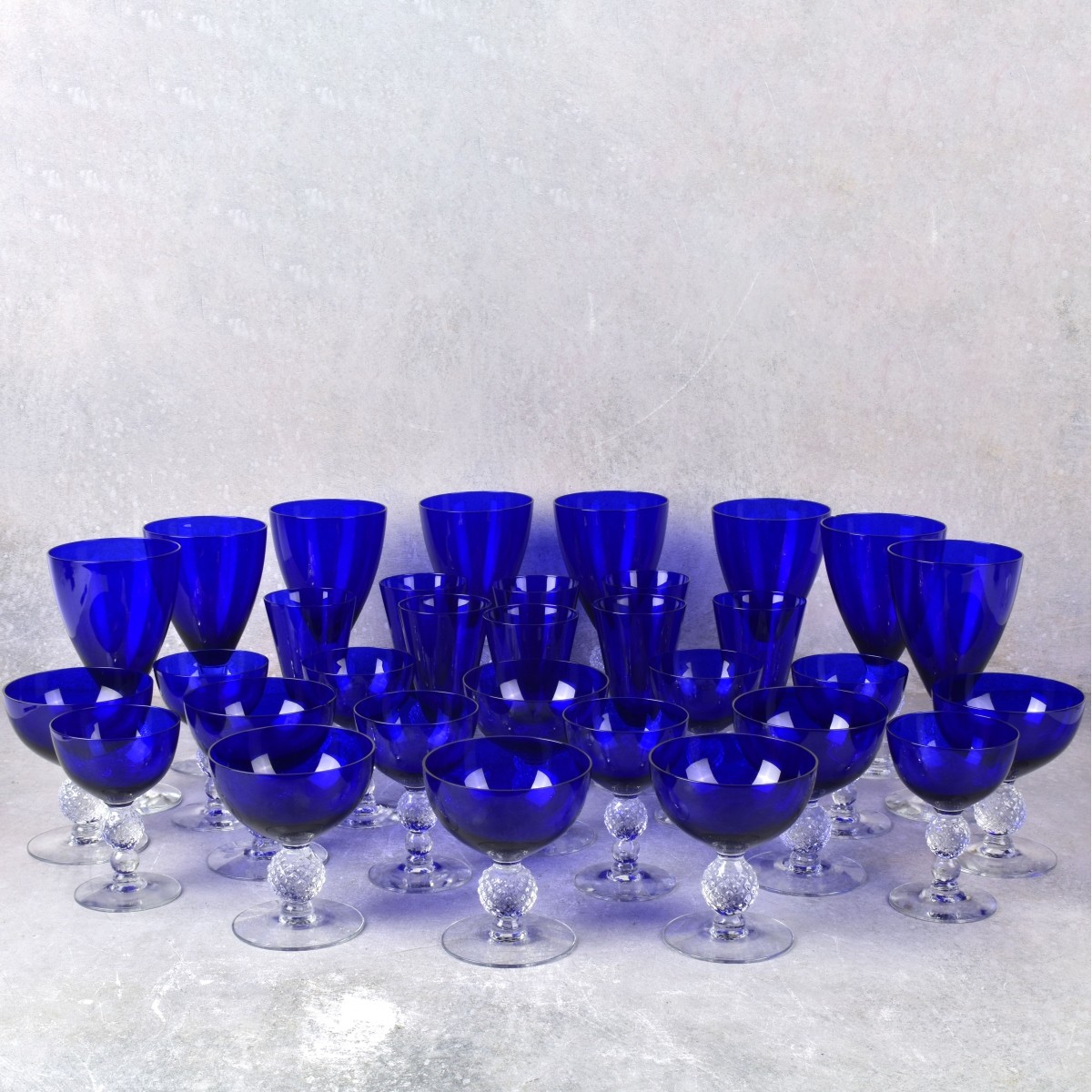 Morgantown Ritz Blue (Colbalt) Golf Ball Stemware