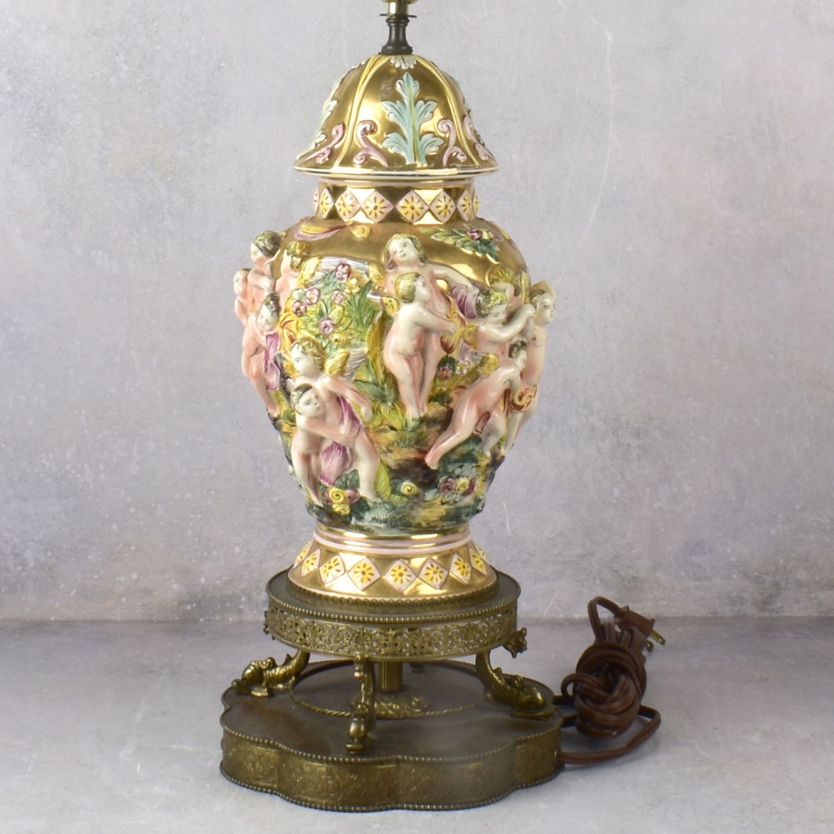 Pair of Vintage Italian Capodimonte Lamps