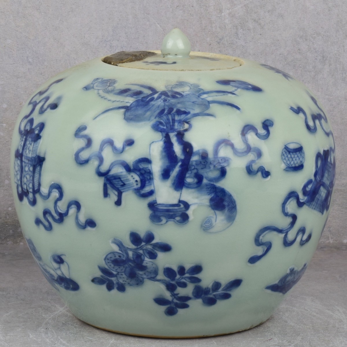 Antique Chinese Blue and White Ginger Jar