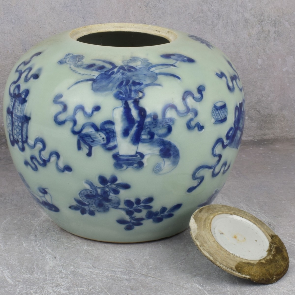 Antique Chinese Blue and White Ginger Jar