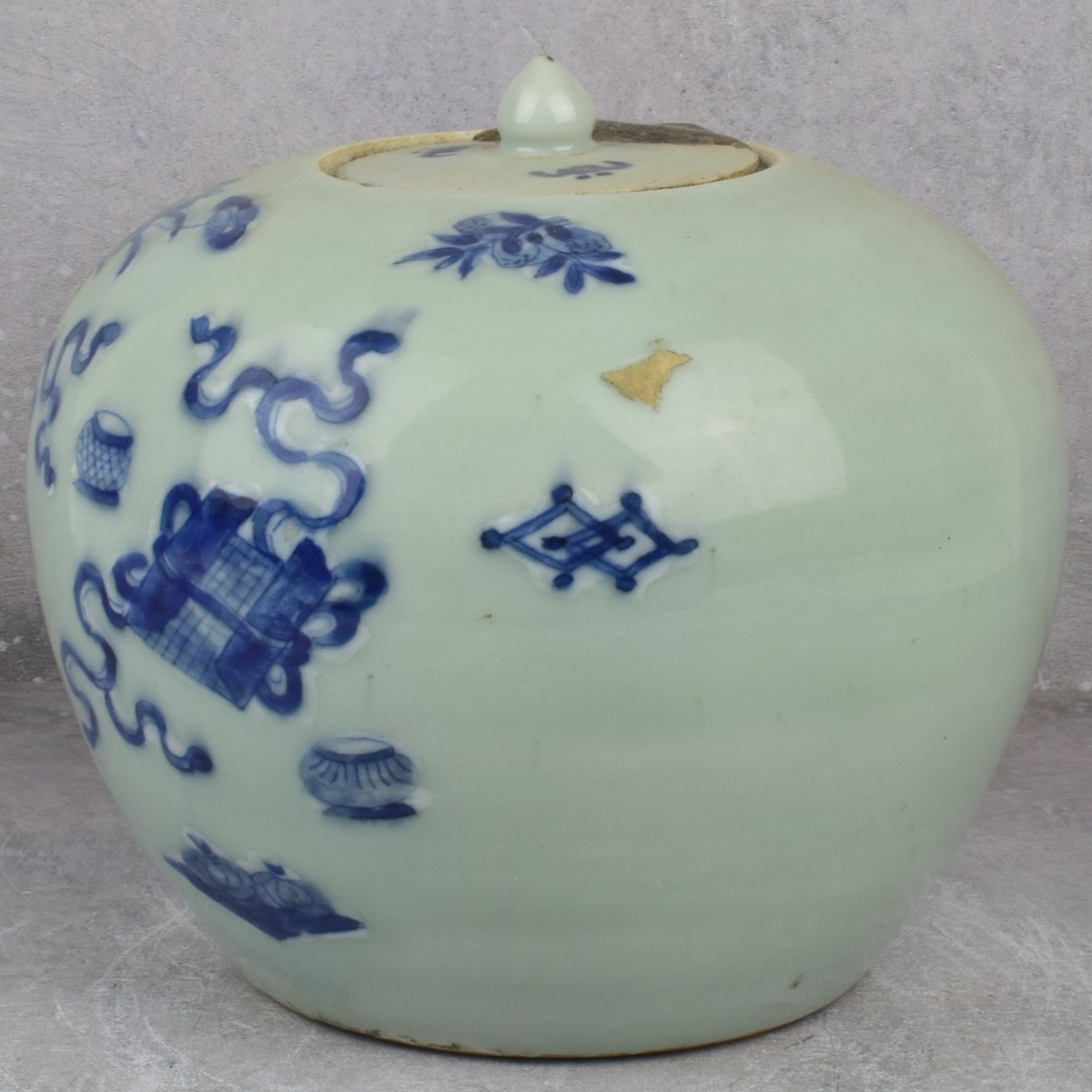 Antique Chinese Blue and White Ginger Jar