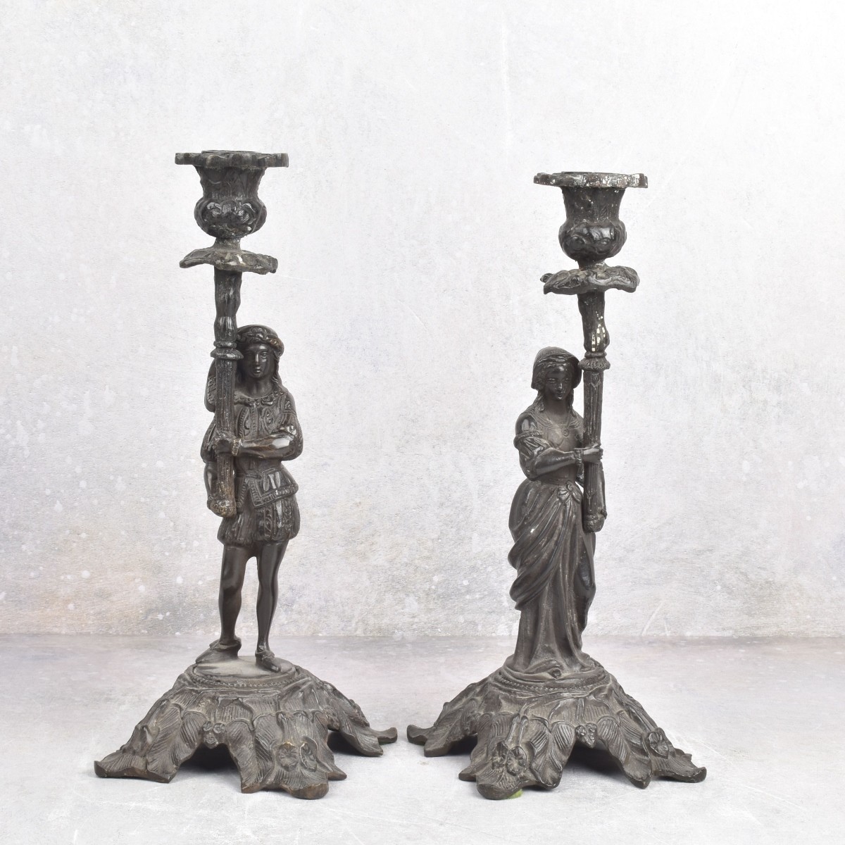 Vintage Pair of Victorian Style Candlesticks