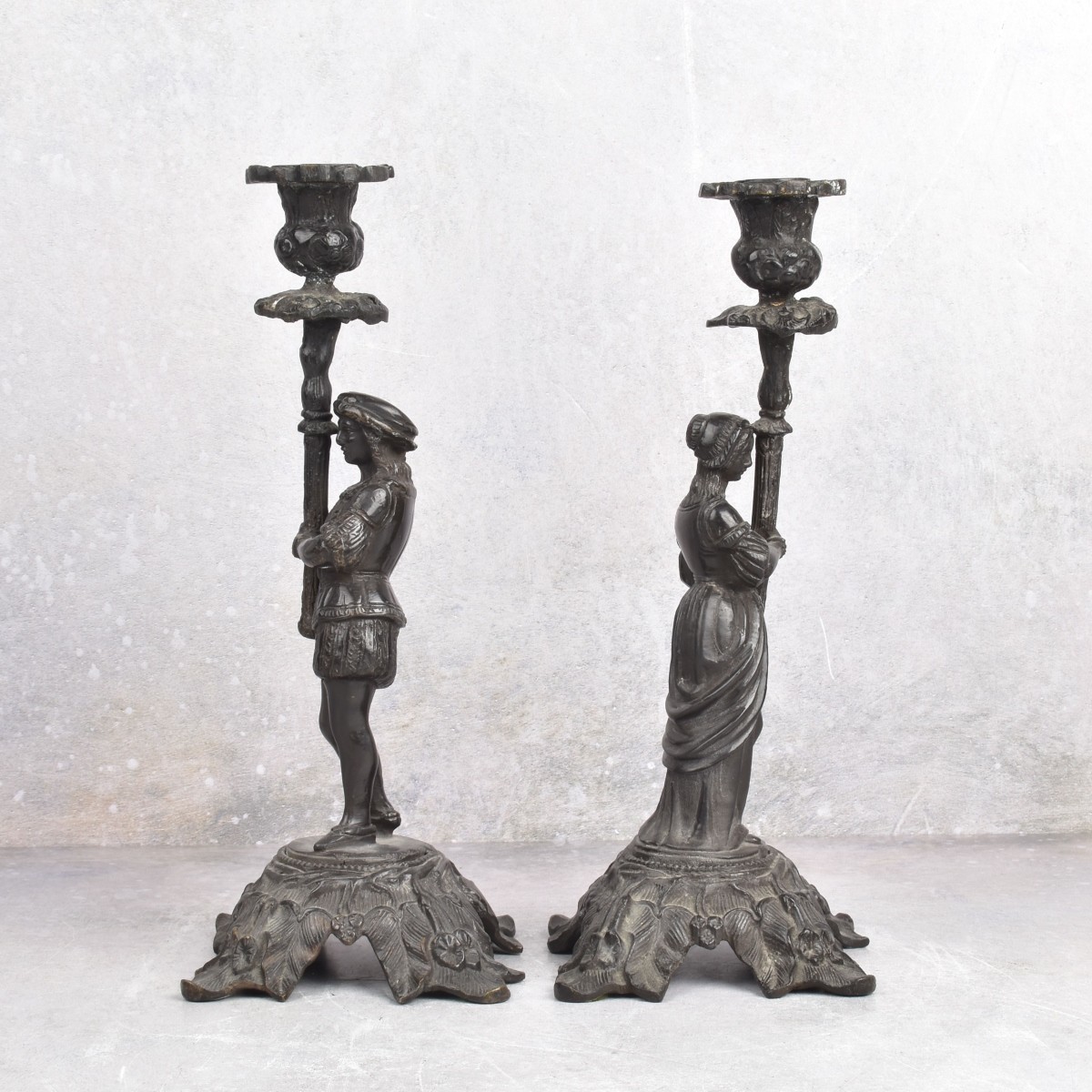 Vintage Pair of Victorian Style Candlesticks