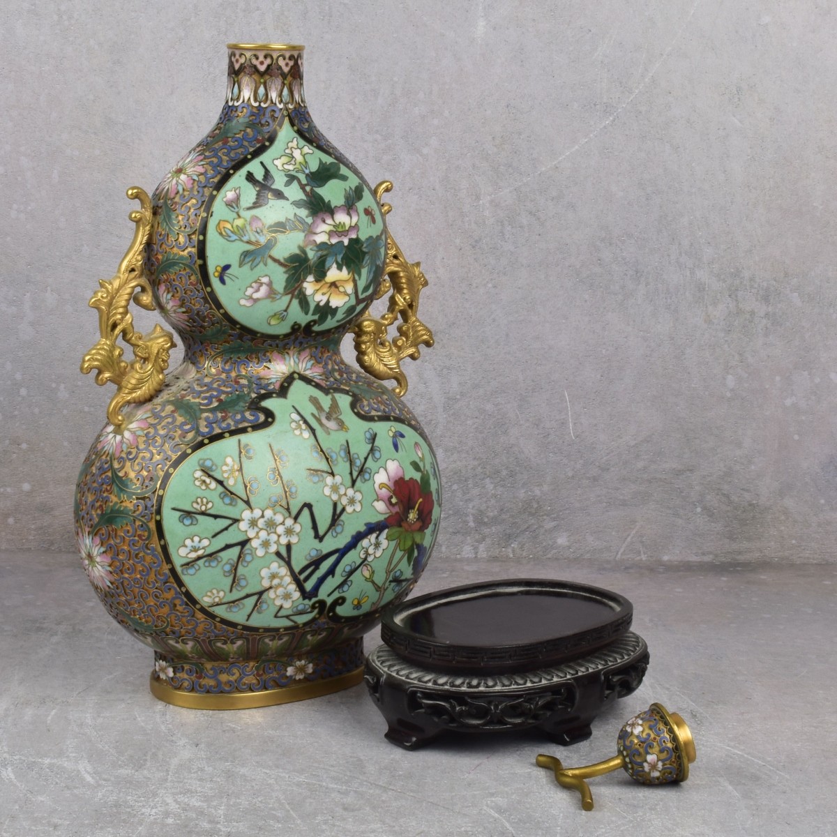 Chinese Double Gord Cloisonne Enamel Vases