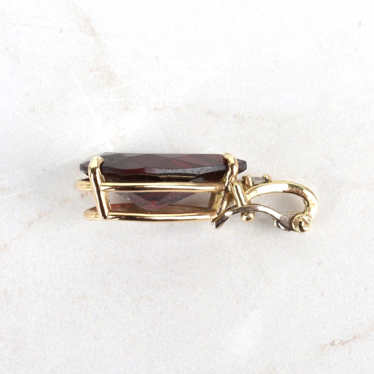Garnet, Diamond and 14K Pendant