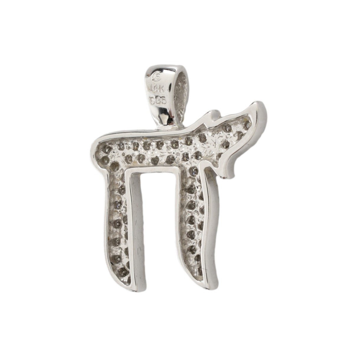 Diamond and 14K Chai Pendant