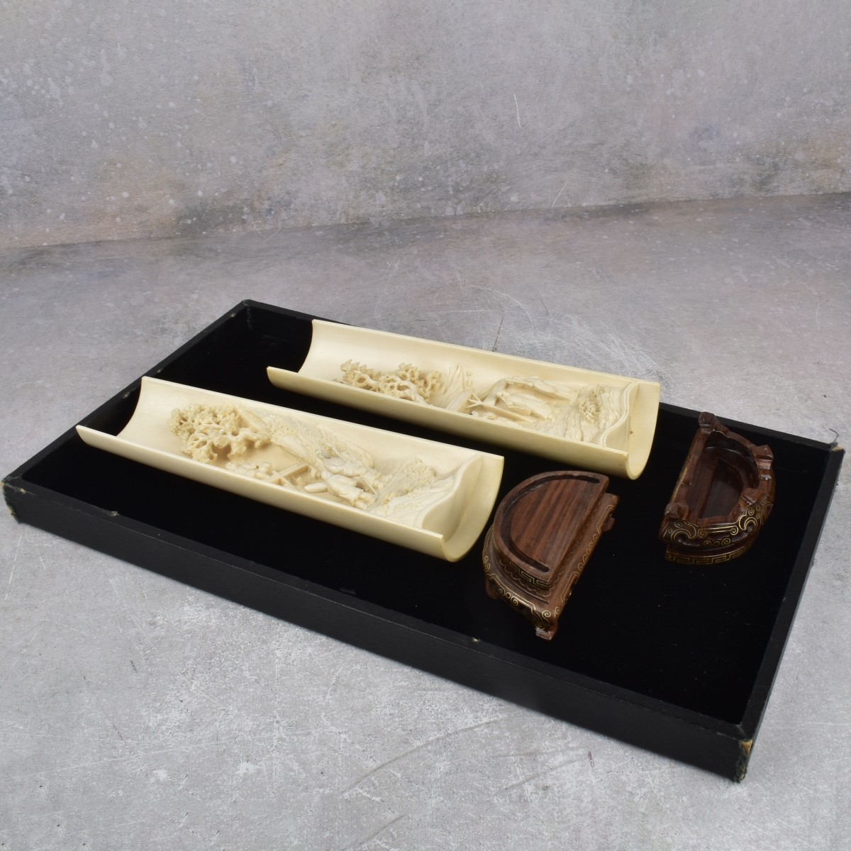 Pair of Antique Chinese Carved Wrist Rests