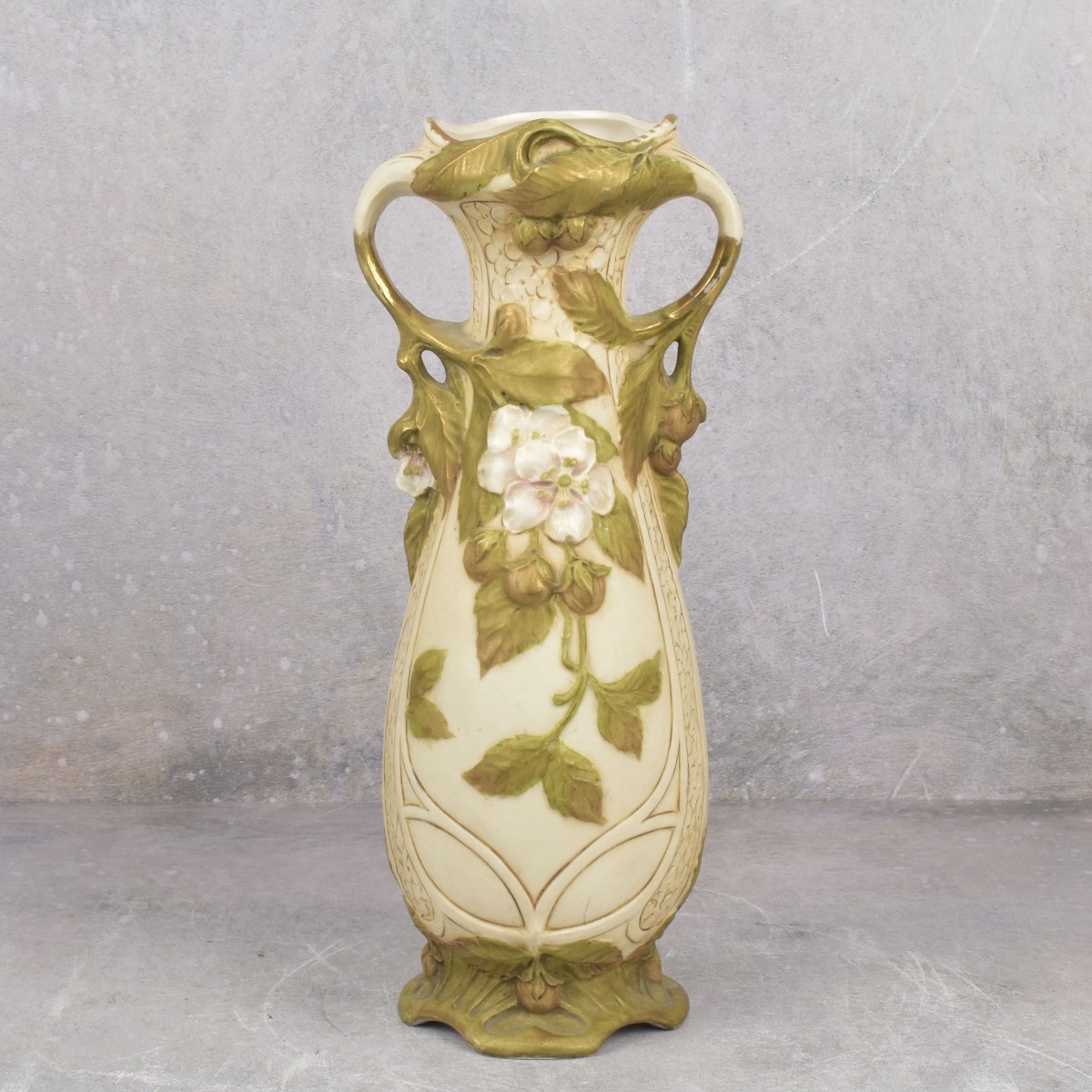 Antique Royal Dux Rococo Porcelain Vase