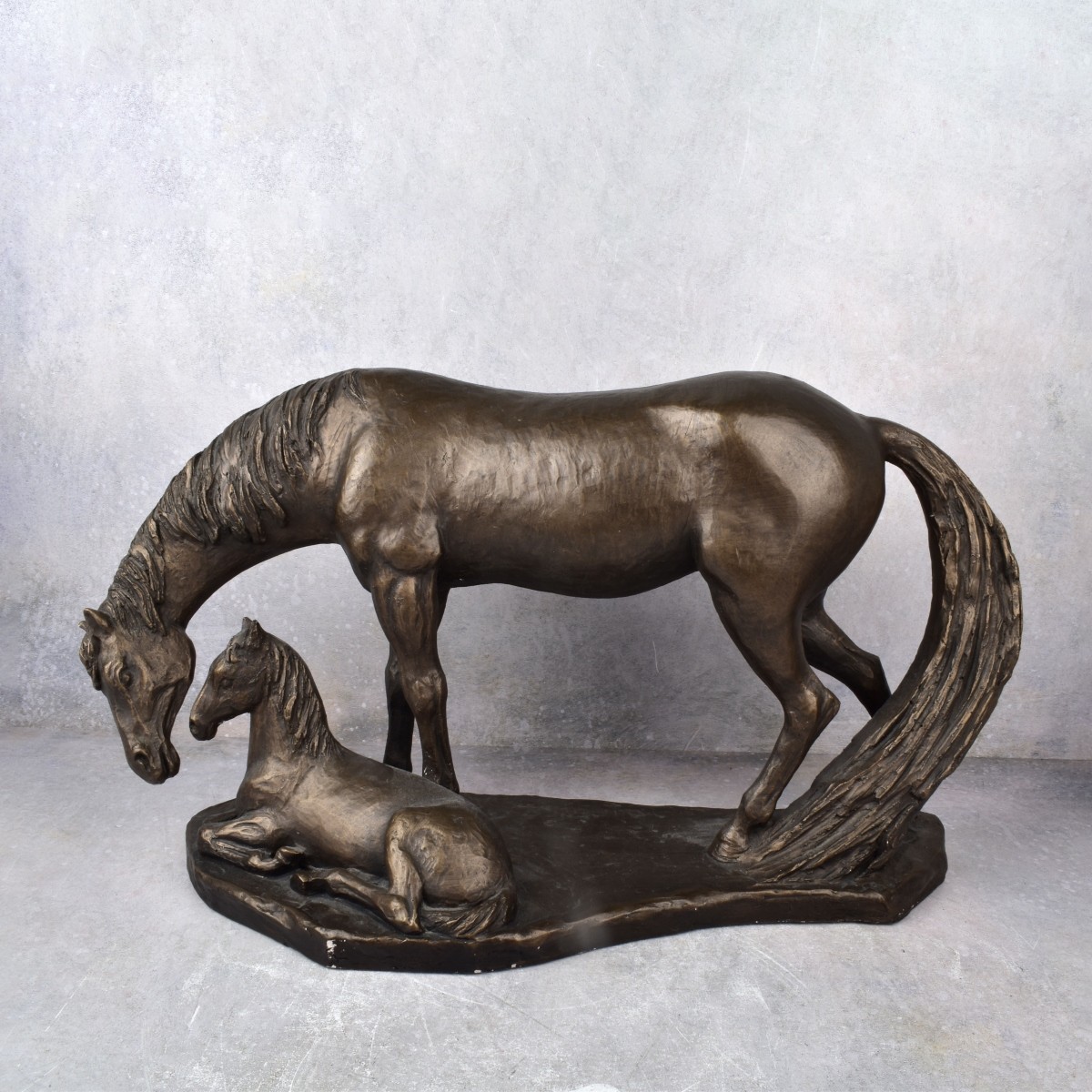Bonded Bronze Figurine of Horse and Foal