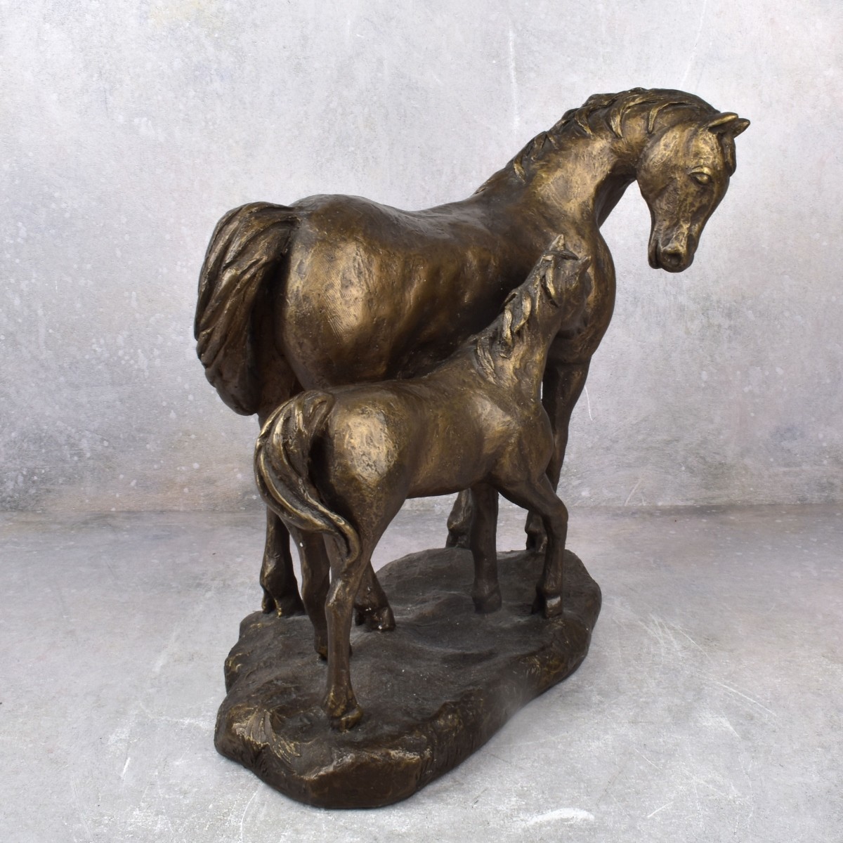 Bonded Bronze Figurine of Horse and Foal