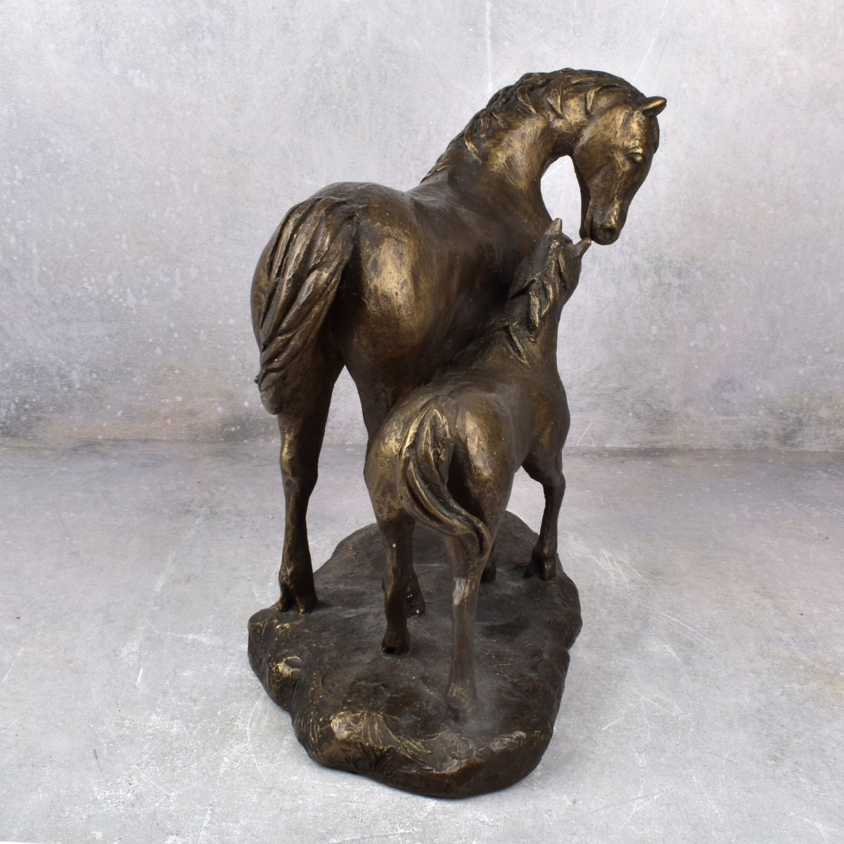 Bonded Bronze Figurine of Horse and Foal
