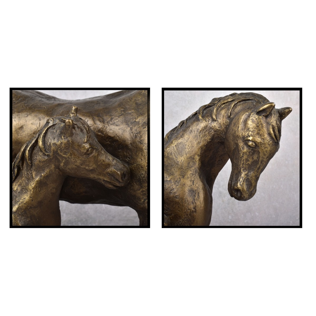 Bonded Bronze Figurine of Horse and Foal