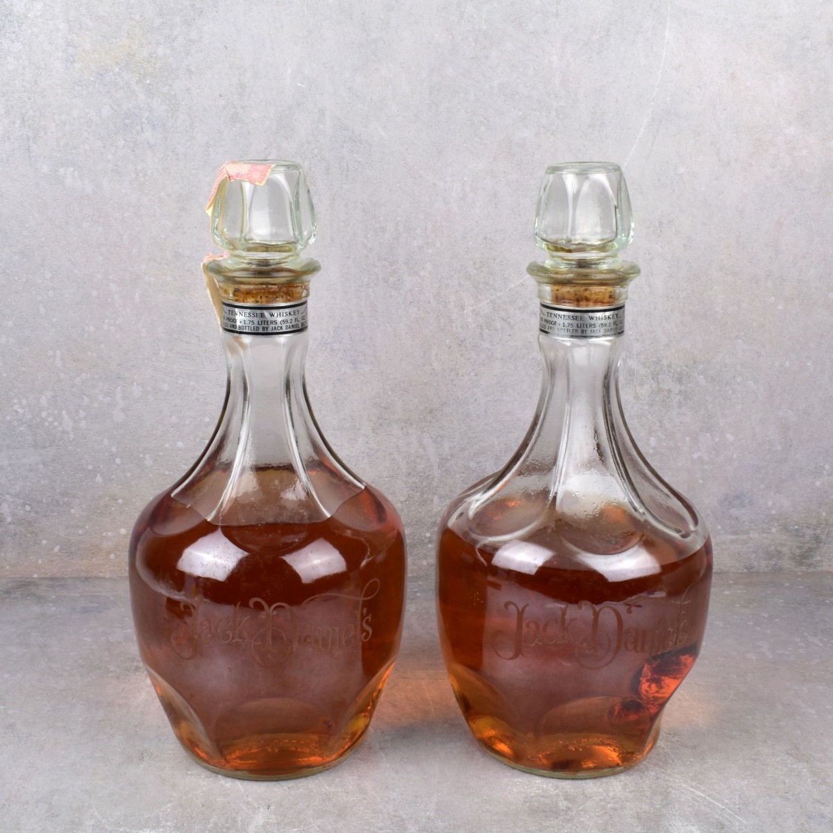 Vintage Engraved Jack Daniels Bottles
