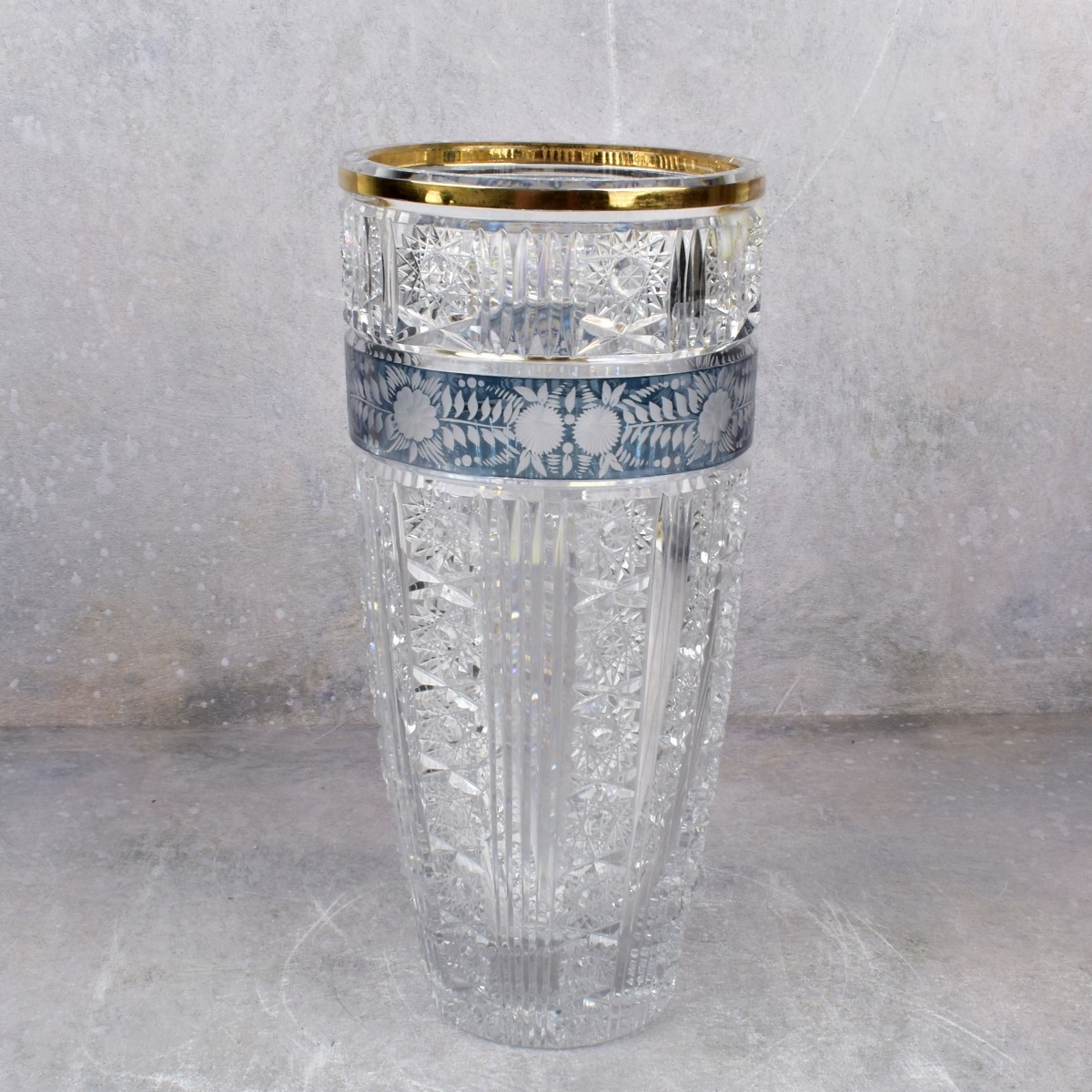 Fine Egermann Czech Bohemian Crystal Glass Vase