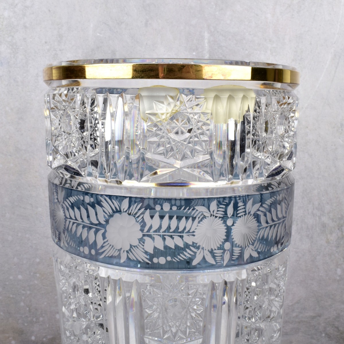 Fine Egermann Czech Bohemian Crystal Glass Vase
