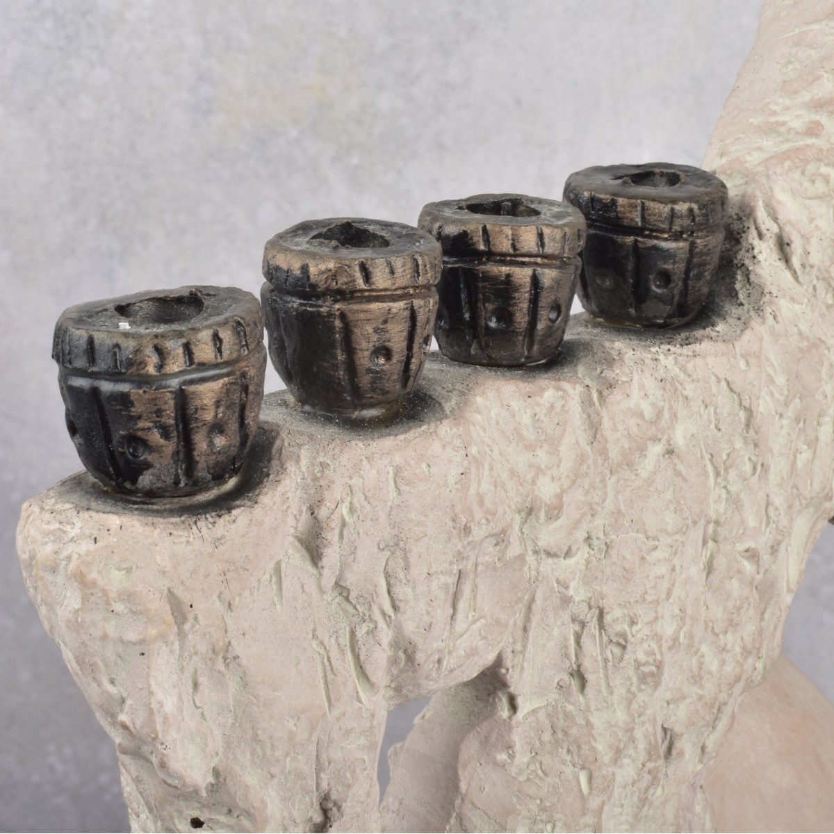 Vintage Dura-stone Sculpture Menorah