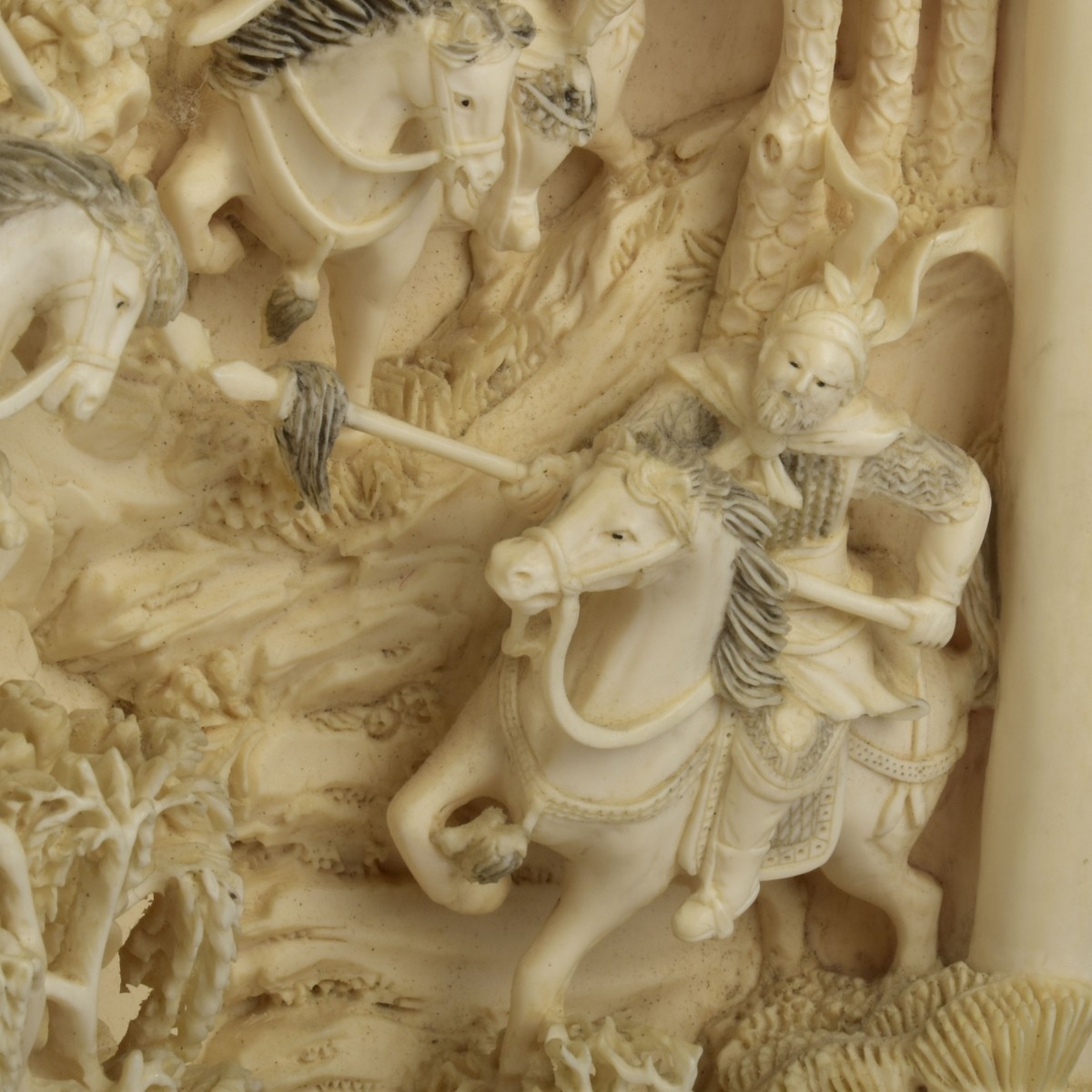 Antique Chinese Carved Battle Scene