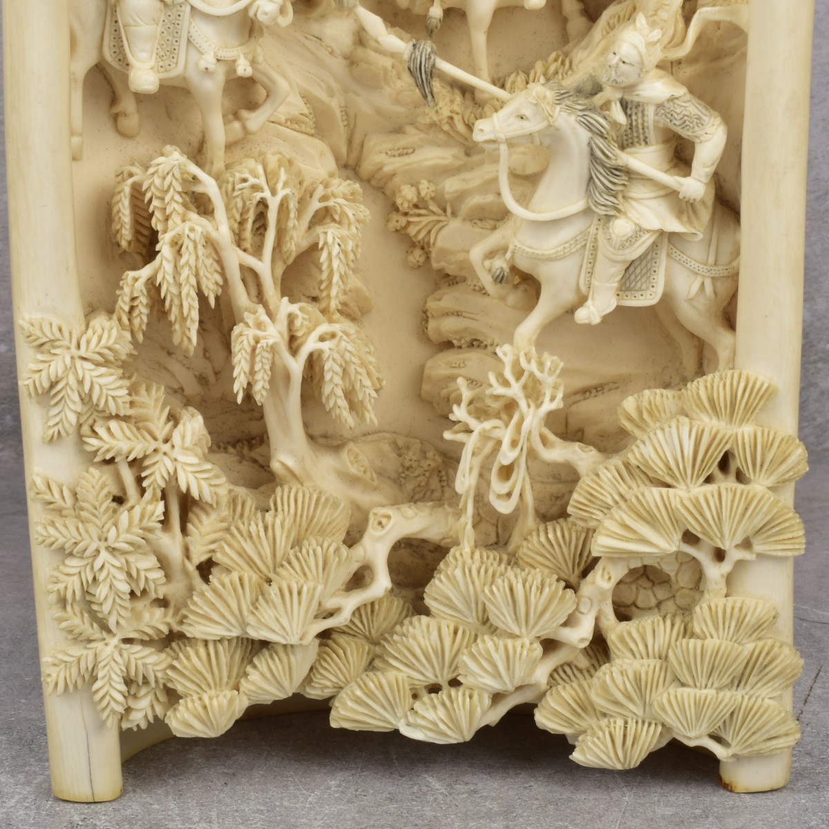 Antique Chinese Carved Battle Scene