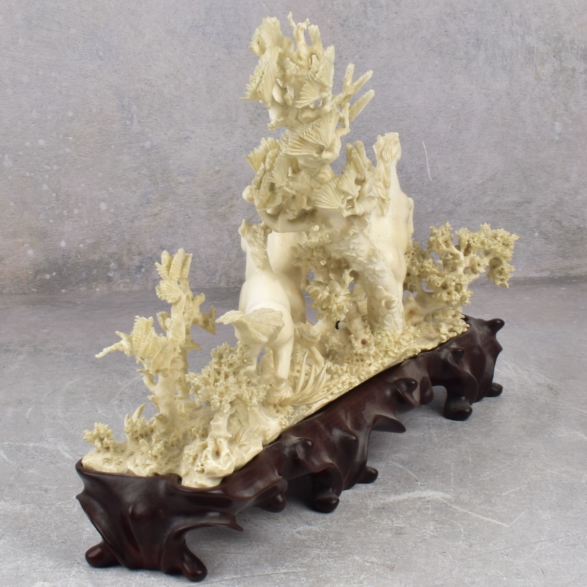 Antique Chinese Carved Figure of Running Horses