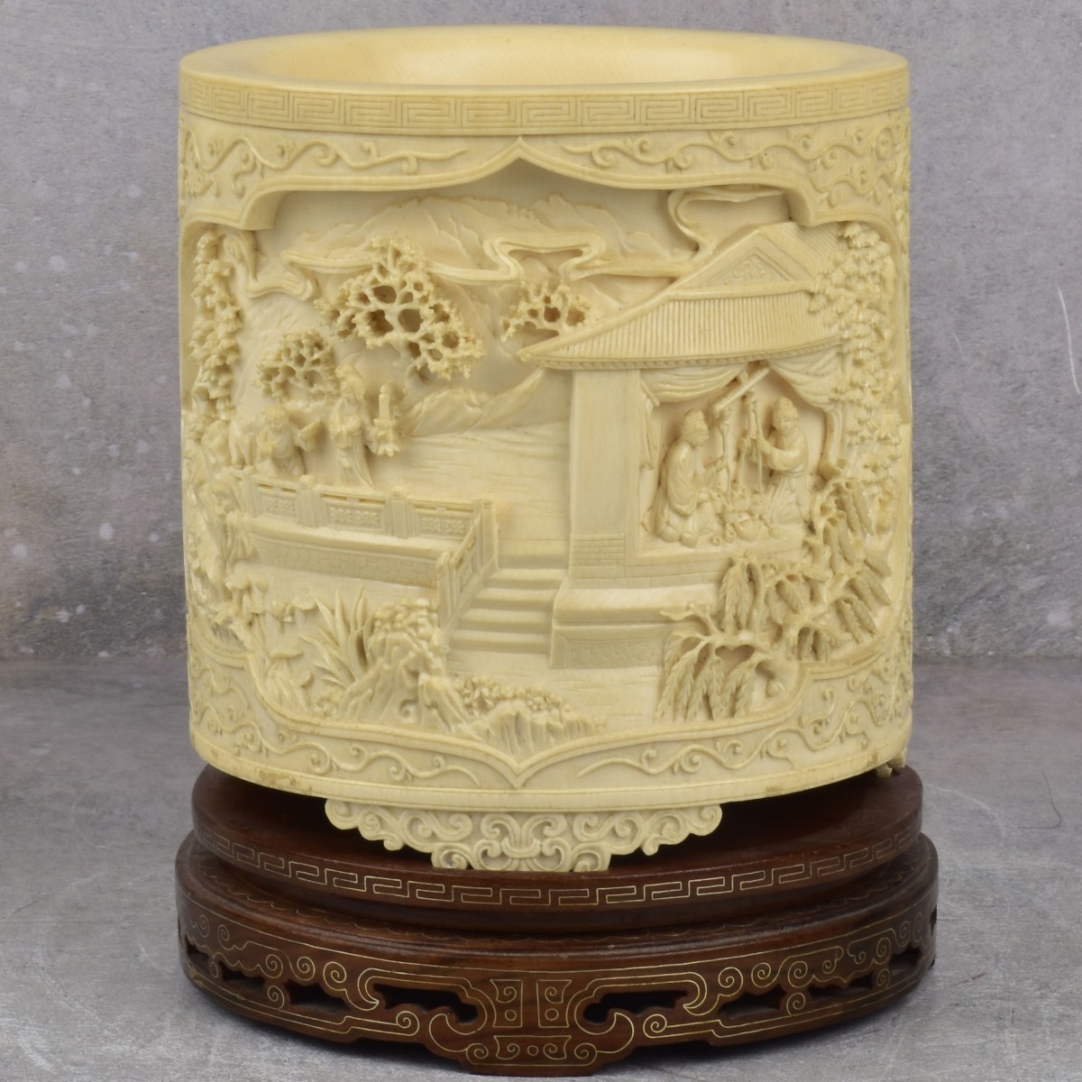 Antique Chinese Carved Brush Pot