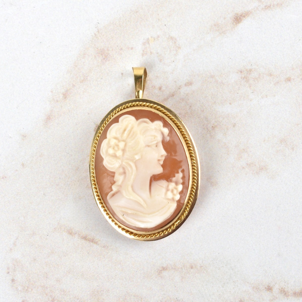 Cameo and 18K Pendant / Brooch