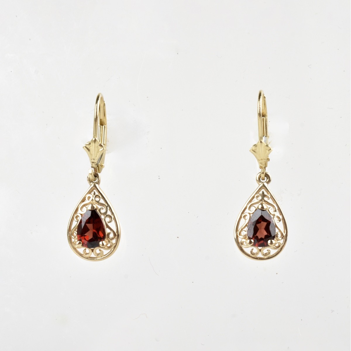 Garnet and 10K Earrings