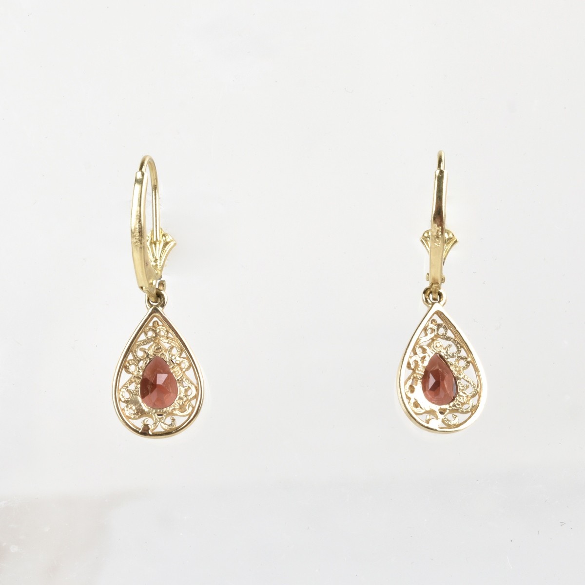 Garnet and 10K Earrings