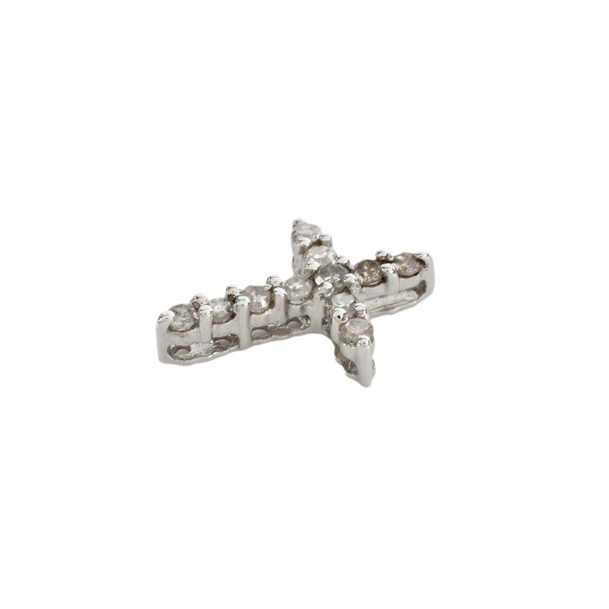 Diamond and 14K Cross Pendant