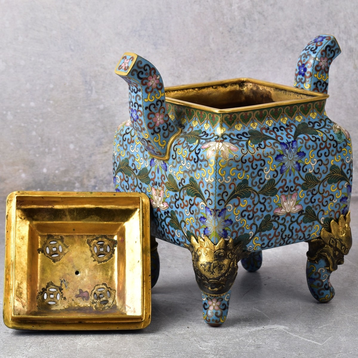 19th/20th Century Bronze Cloisonne Censer