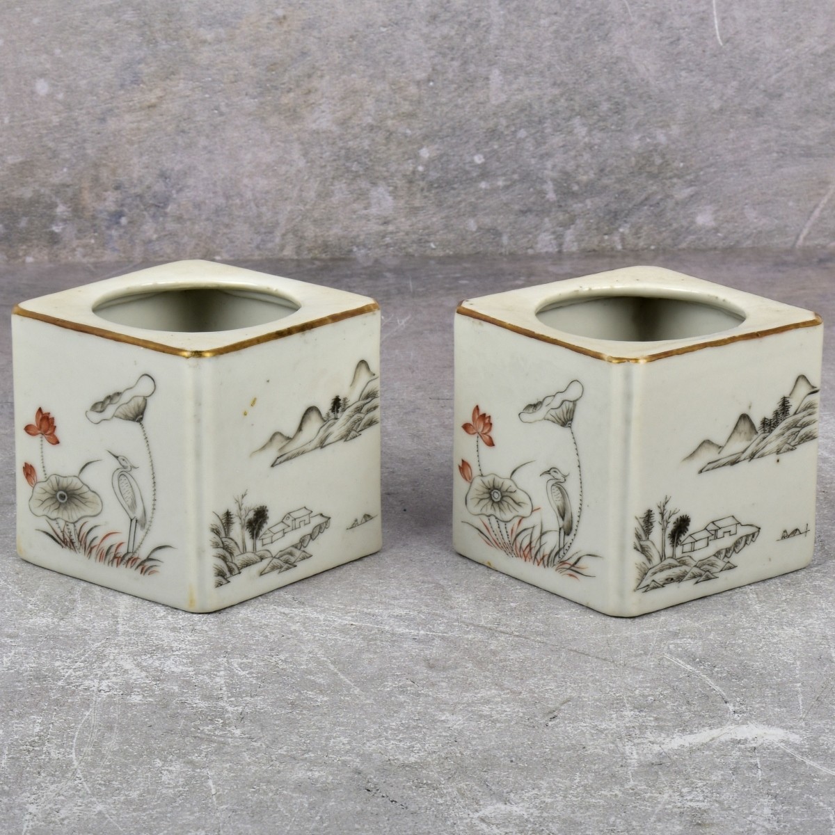 Chinese Porcelain Famille Rose Brush Pots