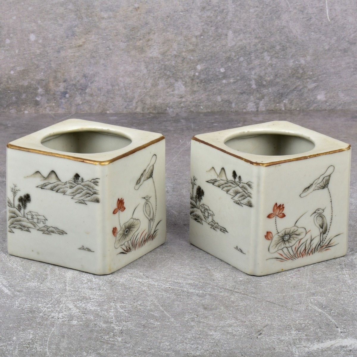 Chinese Porcelain Famille Rose Brush Pots